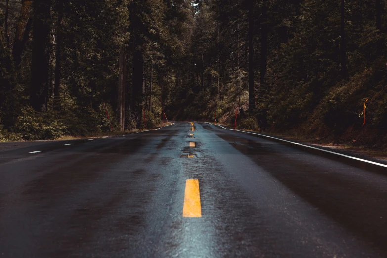 empty road with no cars in the distance