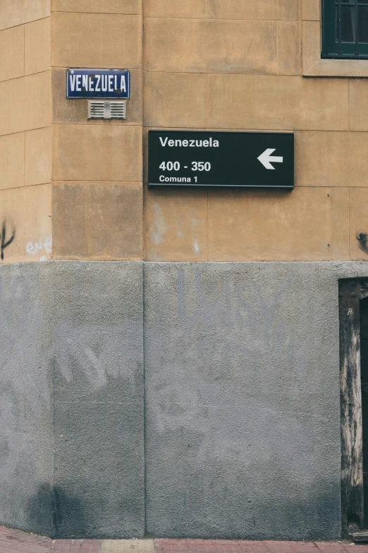 the signs indicate the location where a venezulla store is