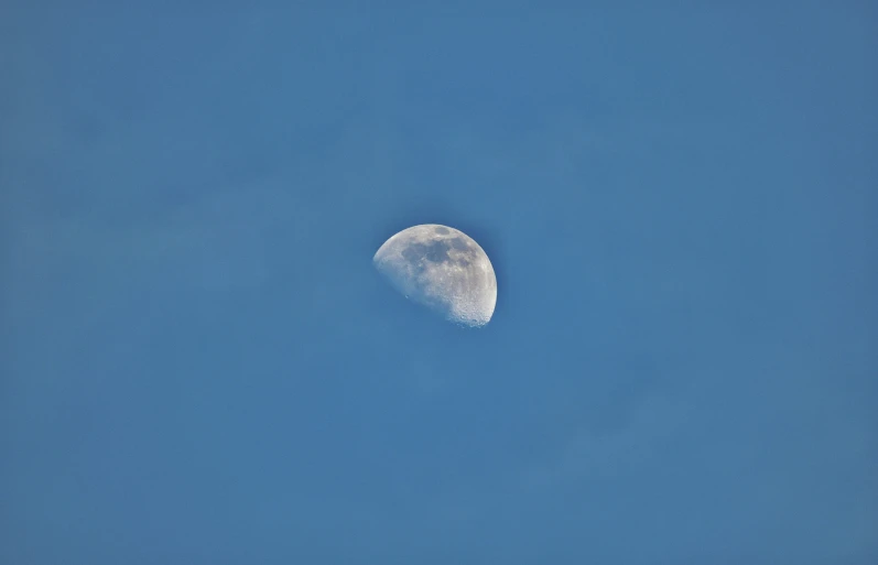 a half moon seen from below