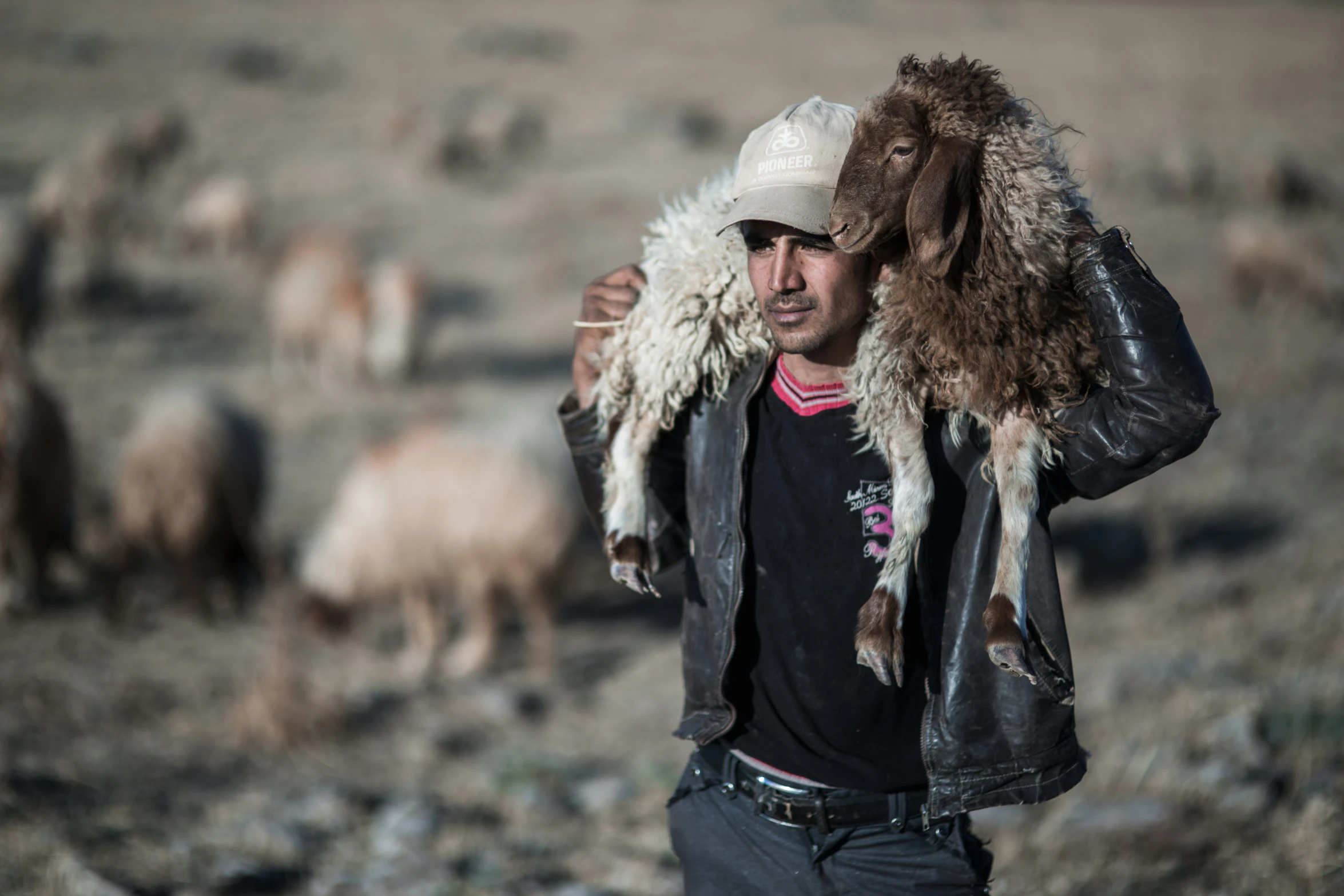 a man that is wearing some kind of fur