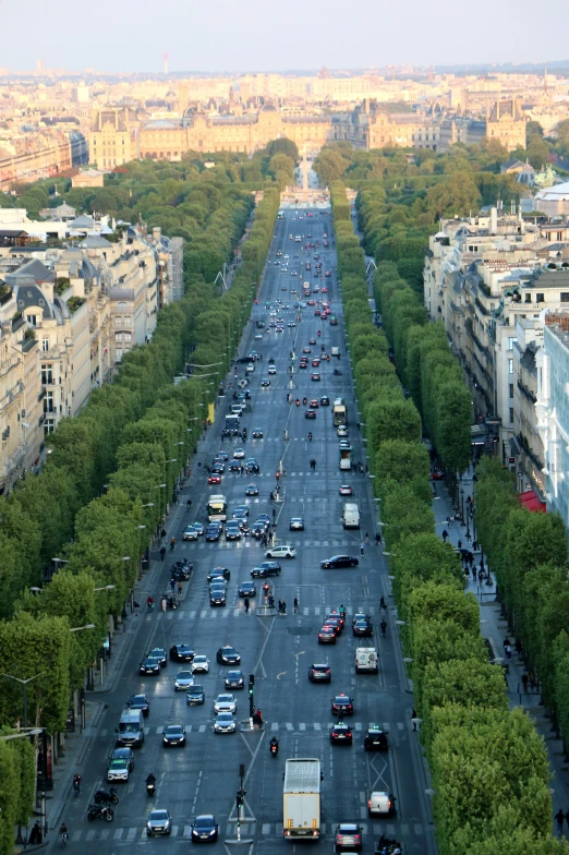 a view of an intersection and street in paris