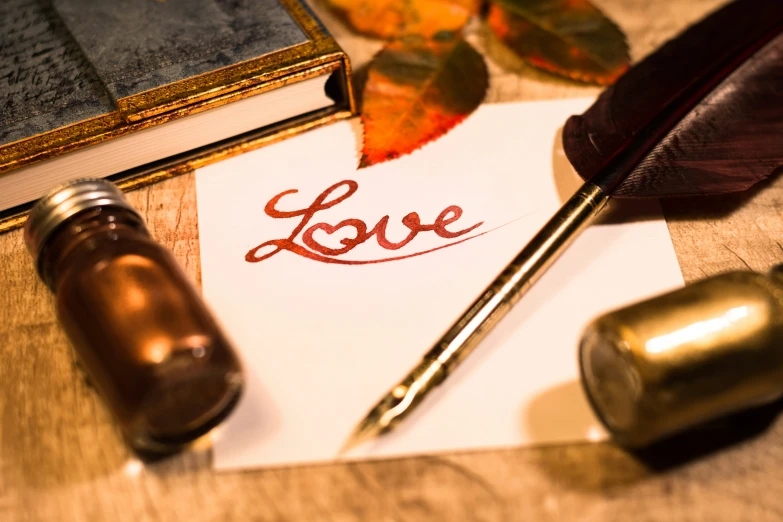 an image of a love note with ink pen