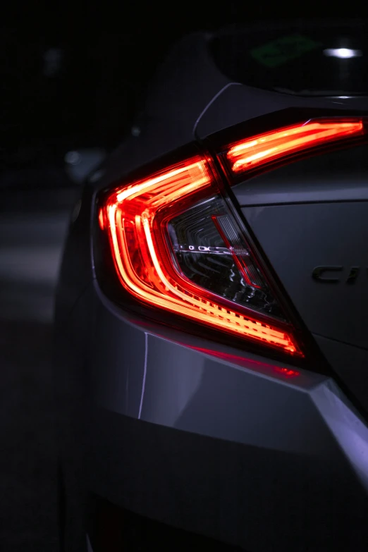 a close up of the tail lights on a vehicle
