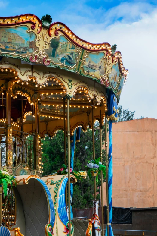 a carousel in the shape of a boat