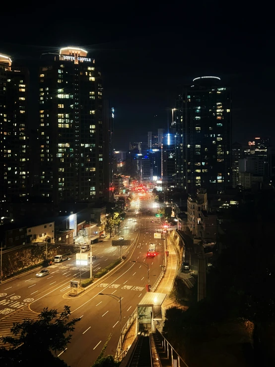 night city skyline with tall skyscrs at dusk