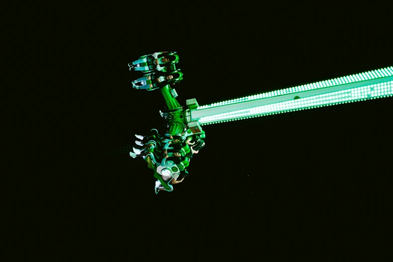 a computer generated image of a small machine that has some beams coming out of it