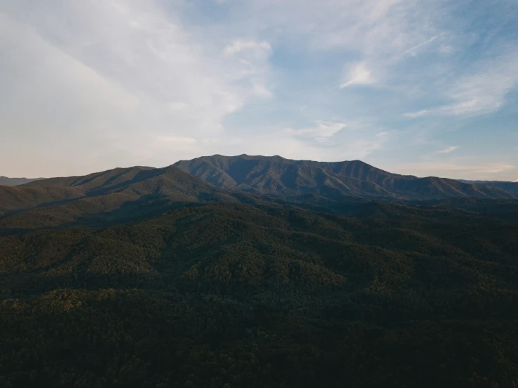 the mountain is covered in vegetation and trees