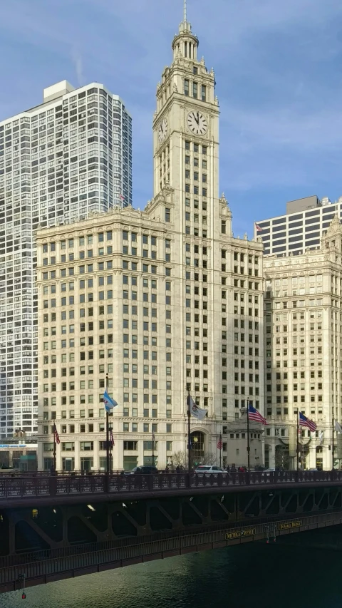 a city with tall buildings along the river