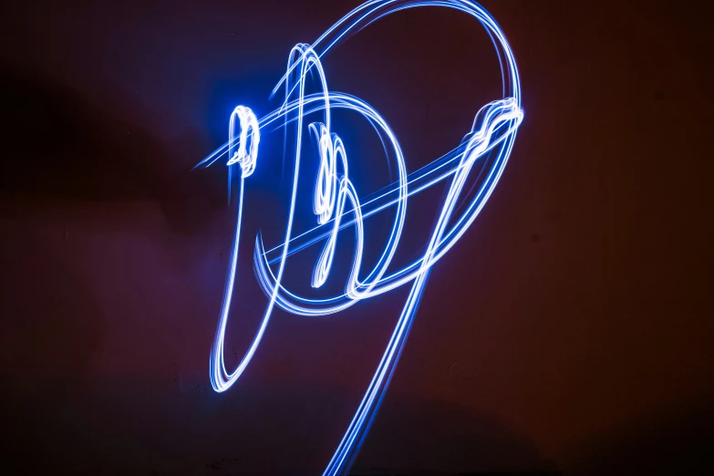 a neon pograph of a person jumping