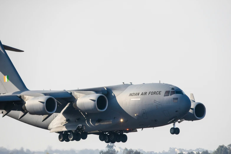 a u s air force airplane is coming in for a landing