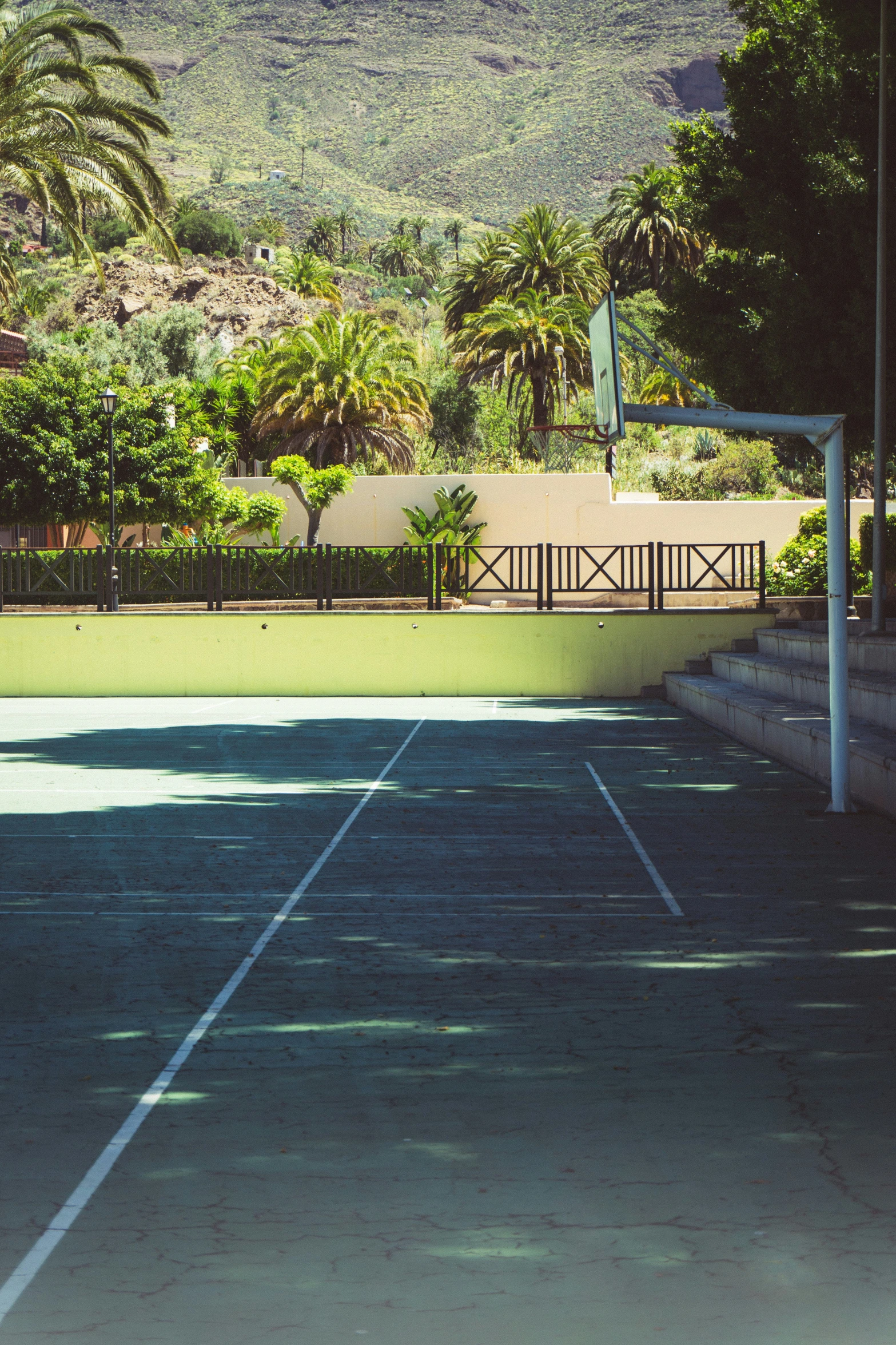 a man playing tennis in a park setting