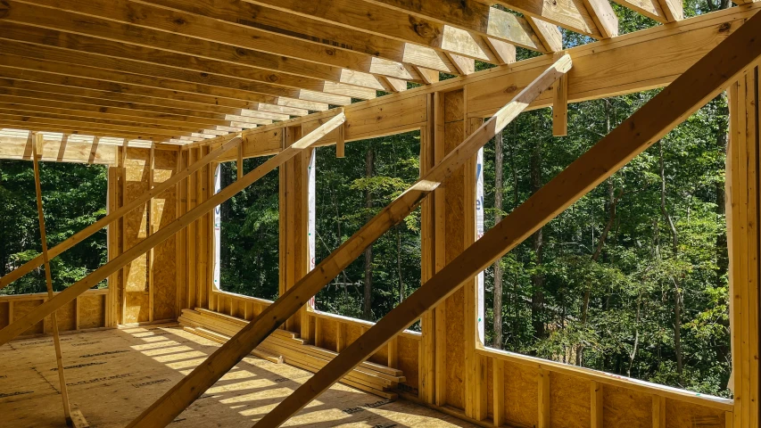 inside of a house that is under construction
