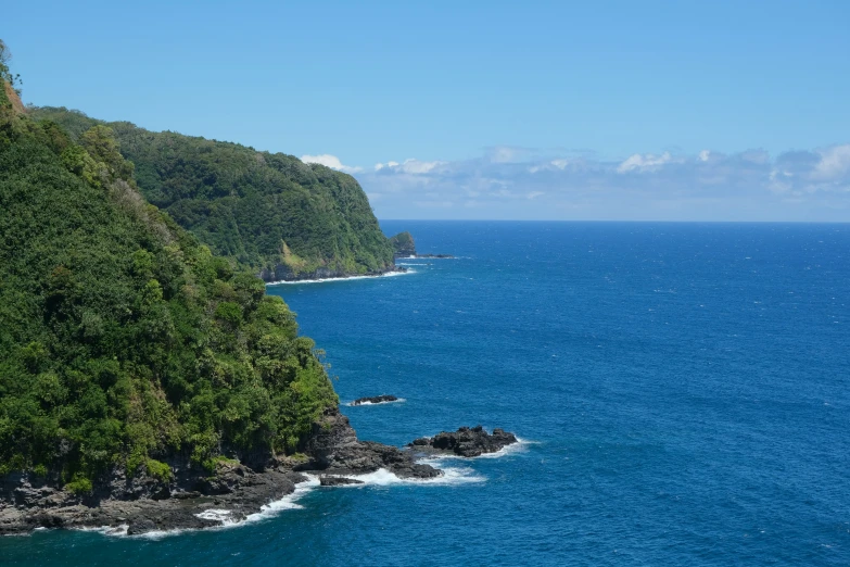 a mountain over a body of water with a few trees growing on the shoreline