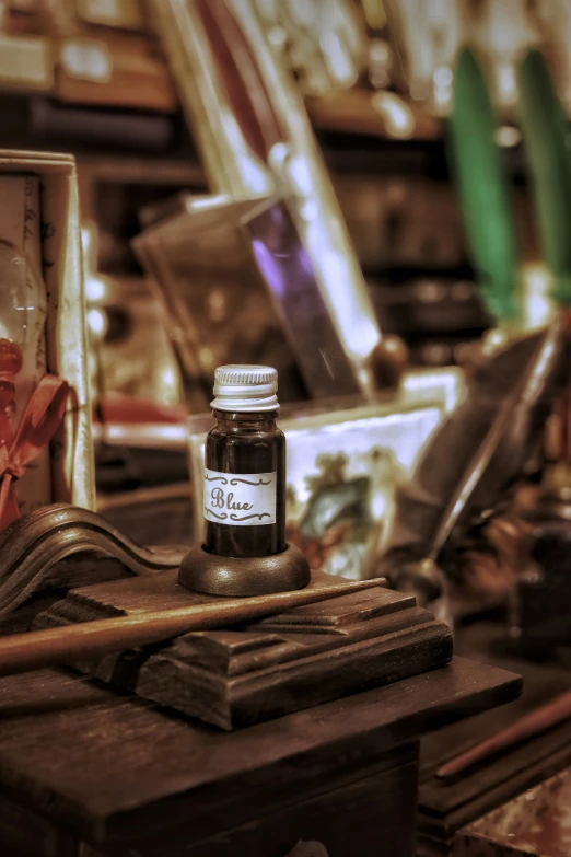 a wooden box sitting on top of a desk