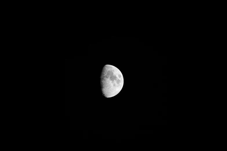 the moon at twilight with a black background