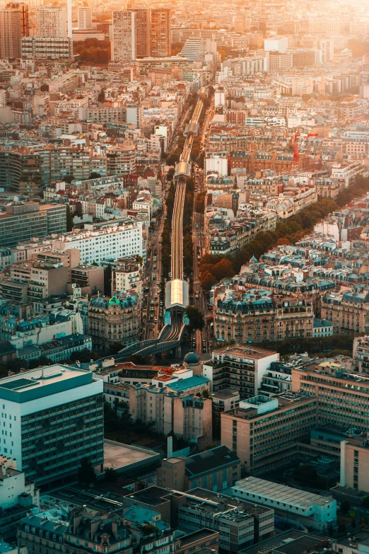 an aerial view of the city from an upward angle