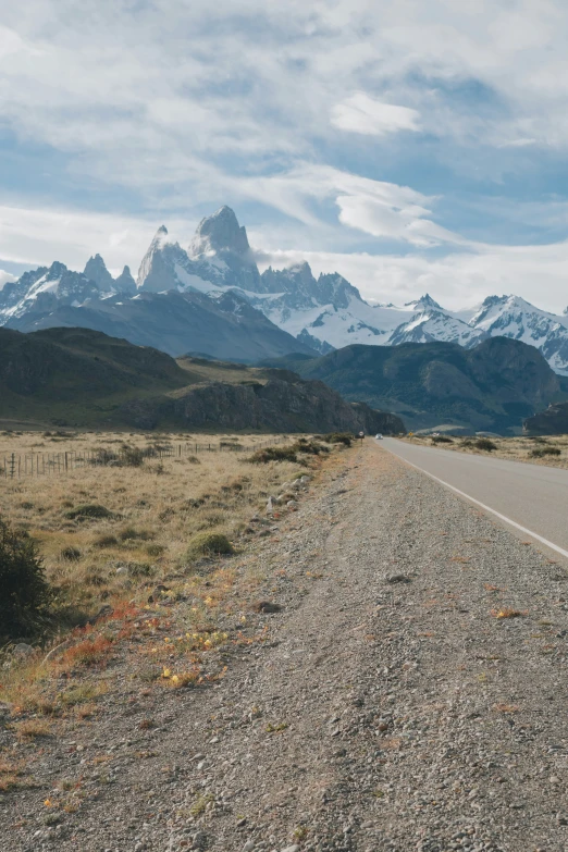 a long empty country road in the mountains