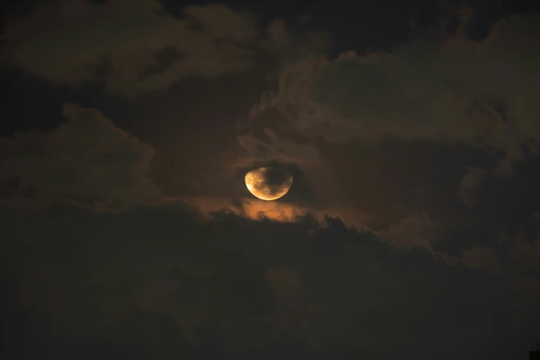 the moon and clouds, taken from behind the clouds