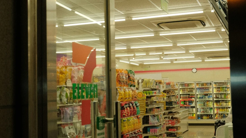 an aisle of a grocery store filled with food