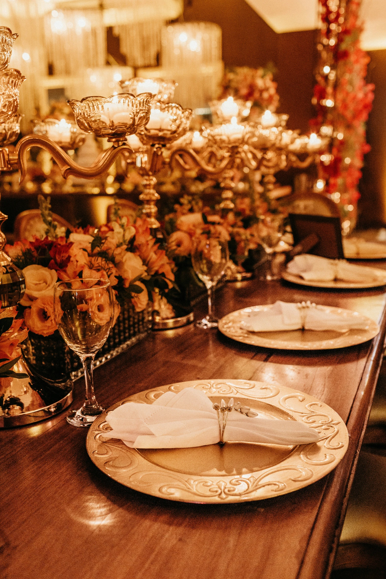 an image of a table setting with flowers