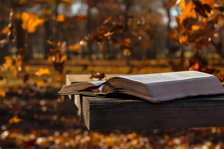 an open book on top of a wooden box