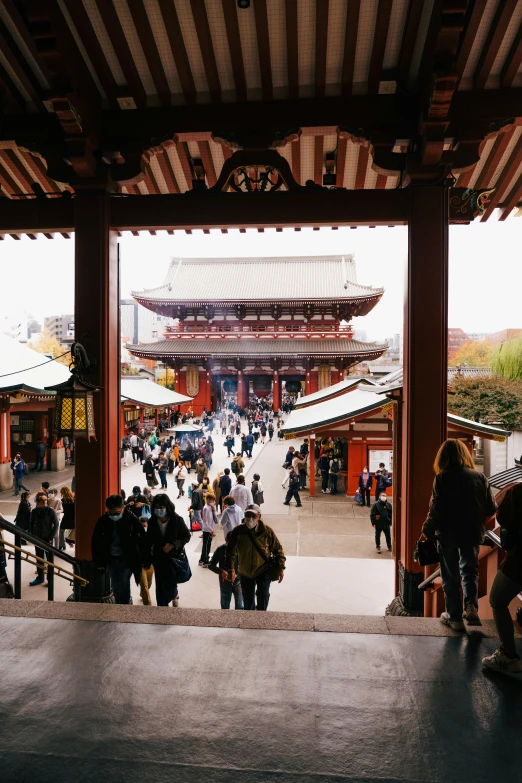 the crowd is gathered to visit the shrine