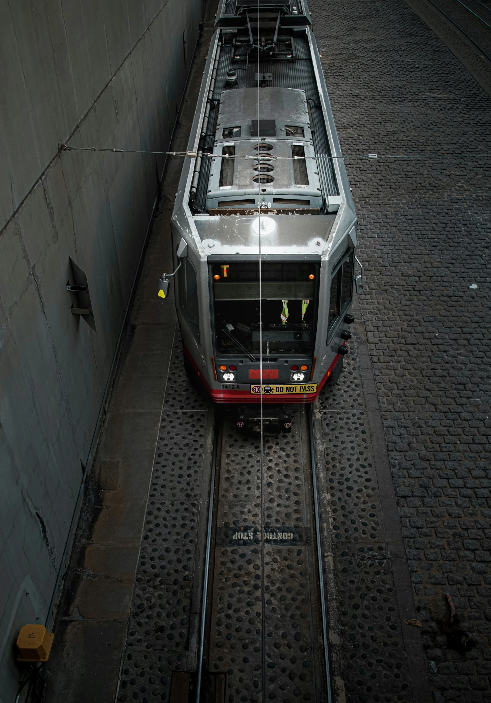 a train is shown driving down the track