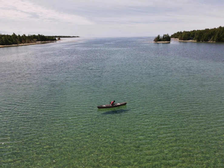 a man rowing a boat on top of water