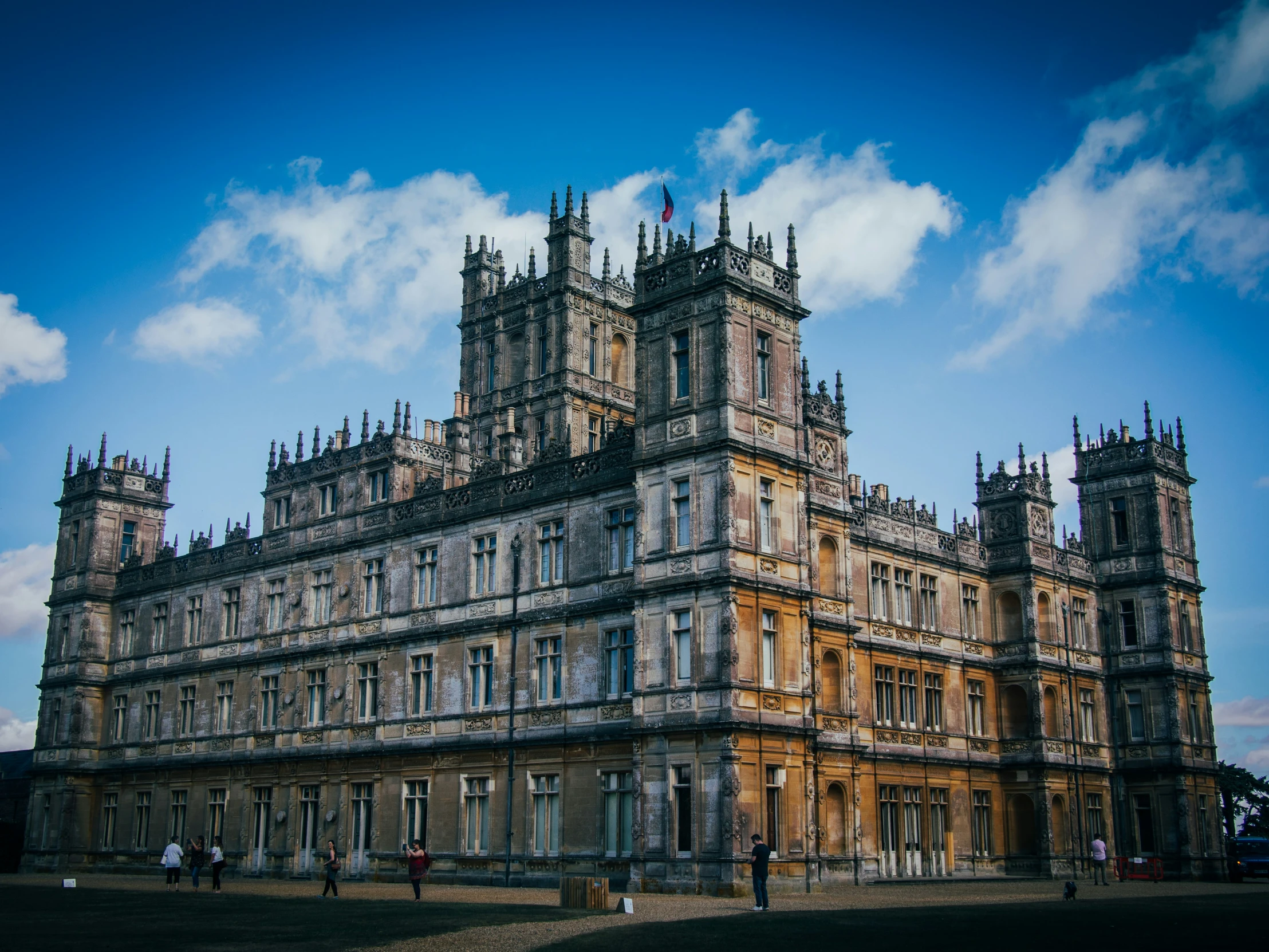 an ornate building with many windows and towers