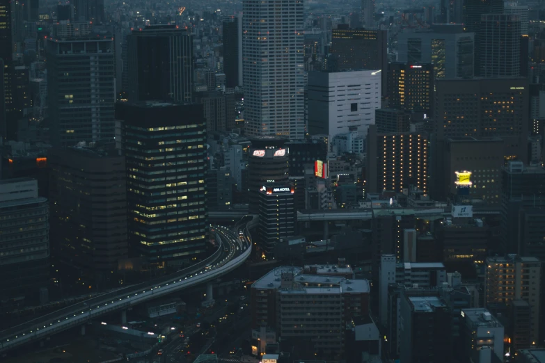 a night view of cityscape in the usa