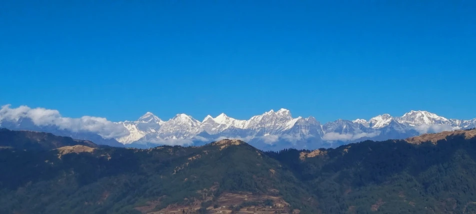 there is a mountain with snow on the top