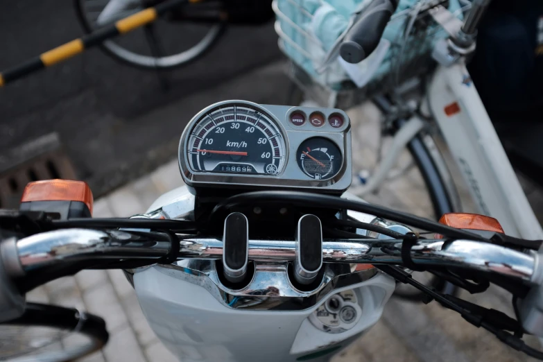 motorcycle gauges are showing the speed ahead