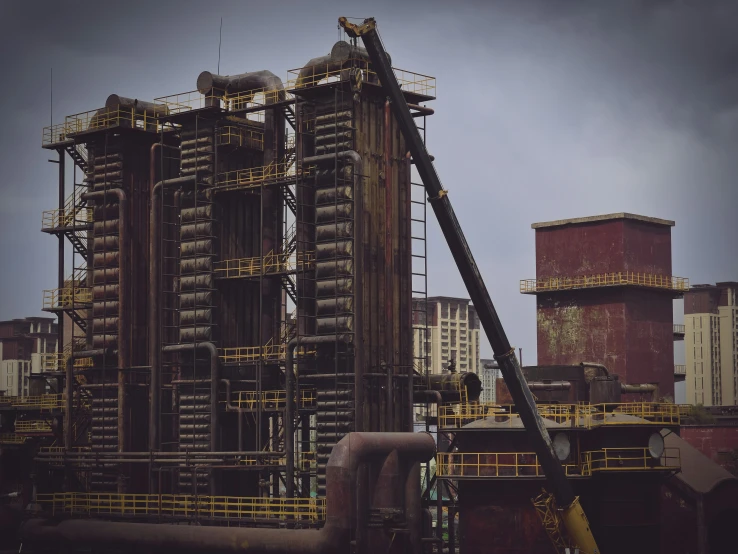 a plant with very large pipes in a large industrial setting