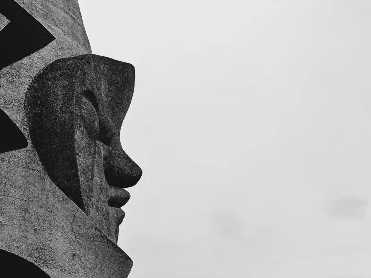 an abstract pograph of a person's face in black and white