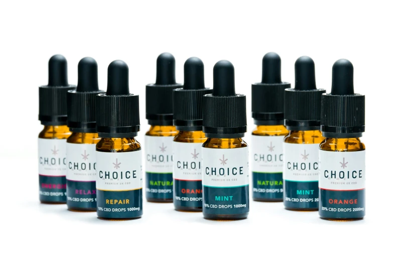 six bottles of chilched essential oil