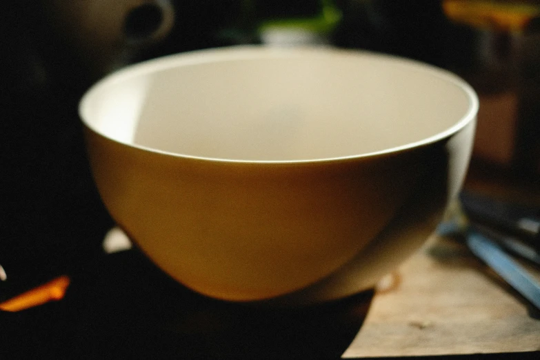 a closeup of a bowl on top of a table