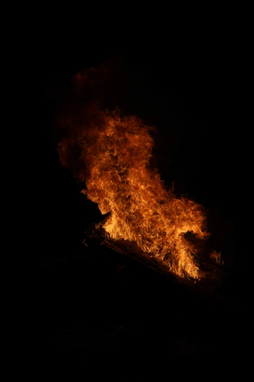 a house on fire blazing during night time