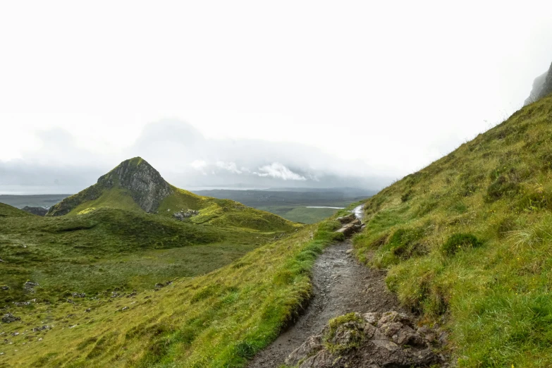 the stream is going down the mountain side