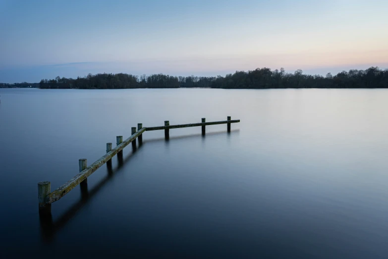 a large body of water that is very still