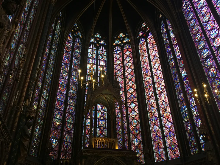 a very large and pretty stained glass window
