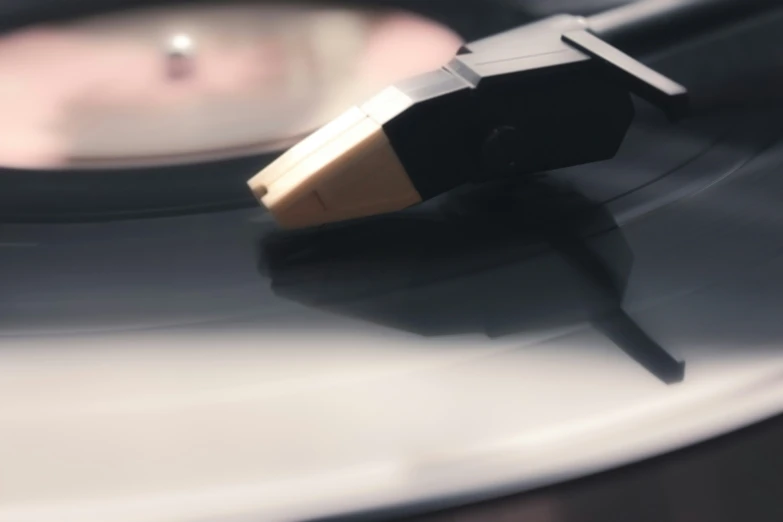 a turntable being reflected in a record player