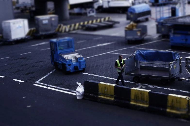 trucks parked on the tarmac at the airport