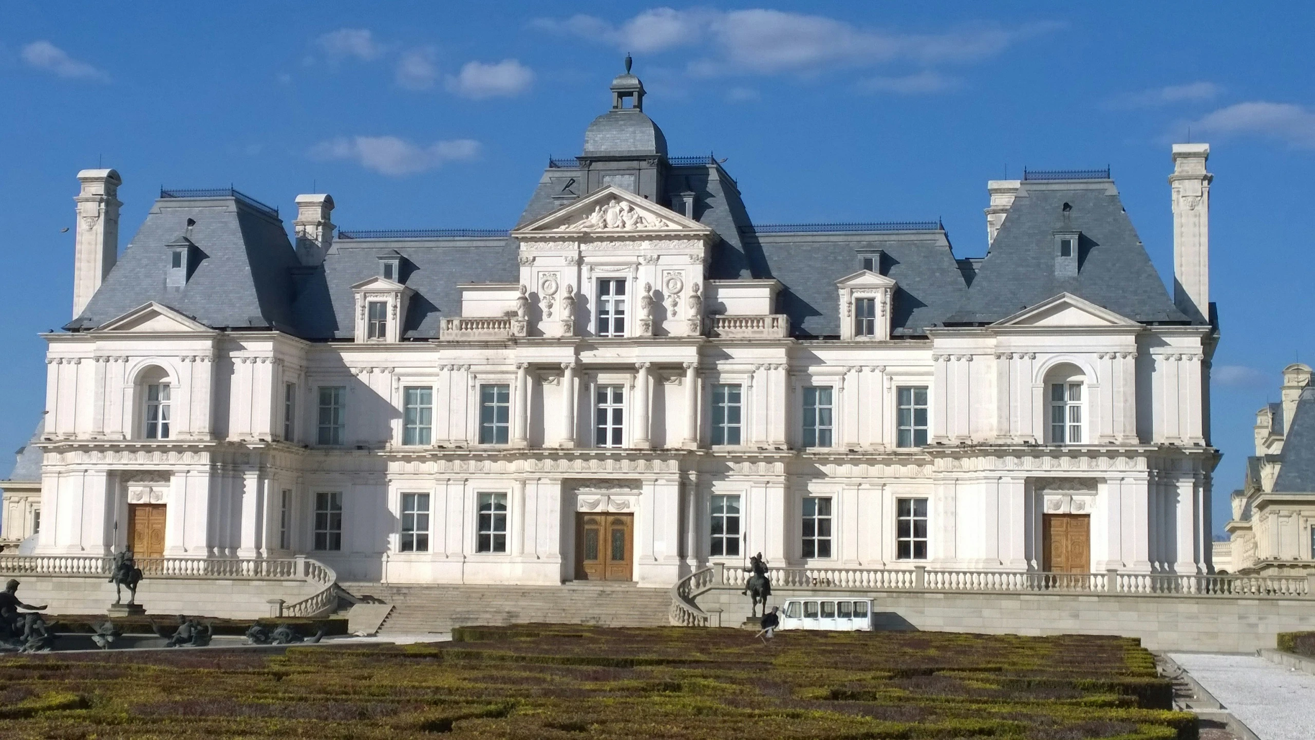 an ornate building in an open area