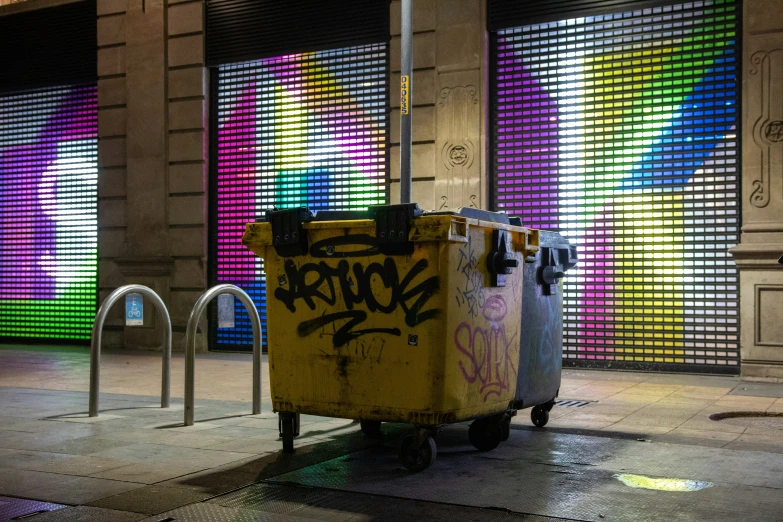 a cart sitting on the side of a street