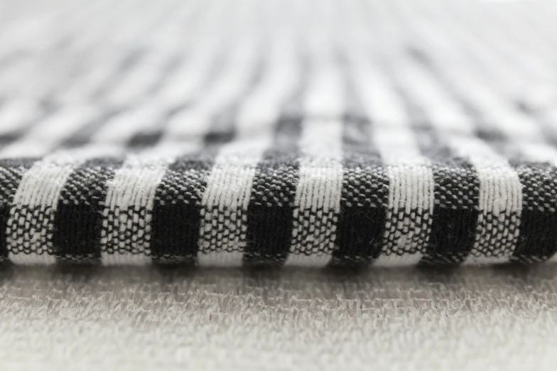 closeup of a black and white plaid fabric