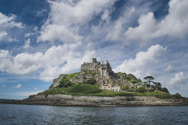 the island has a castle built on top of it