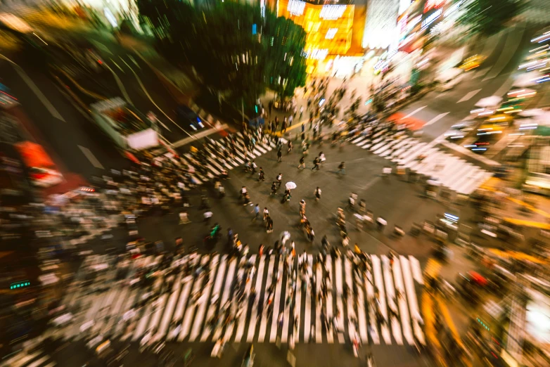 this aerial po shows an aerial view of a city intersection