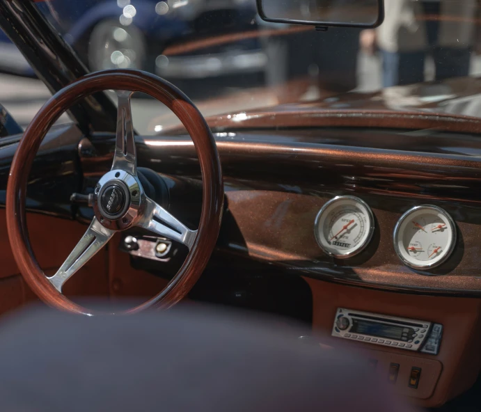 dashboard and dashboard panel in an old time american car