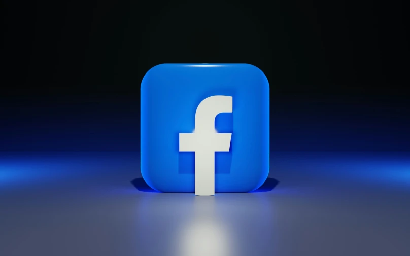 a blue square on with the facebook symbol on it
