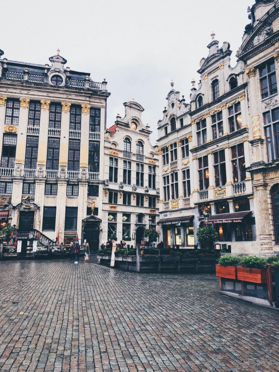 old buildings line the streets in an ancient european town